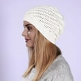 thumbnail image 2 of Womens Winter Hat Beanies Women Thin Pleated Hollow Pullover Hat Men and Women Knitted Wool Warm Outdoor Cotton Casual Hop Soft Lightweight Running Adult Hat Unisex, 2 of 5