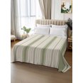 thumbnail image 2 of Queen Flat Sheet Only Rustic Sage Green Stripe on Linen Soft Microfiber Cooling Bedding Sheets Minimalist Line Texture Flat Bed Sheet for Hotel,Home Decor, 2 of 7