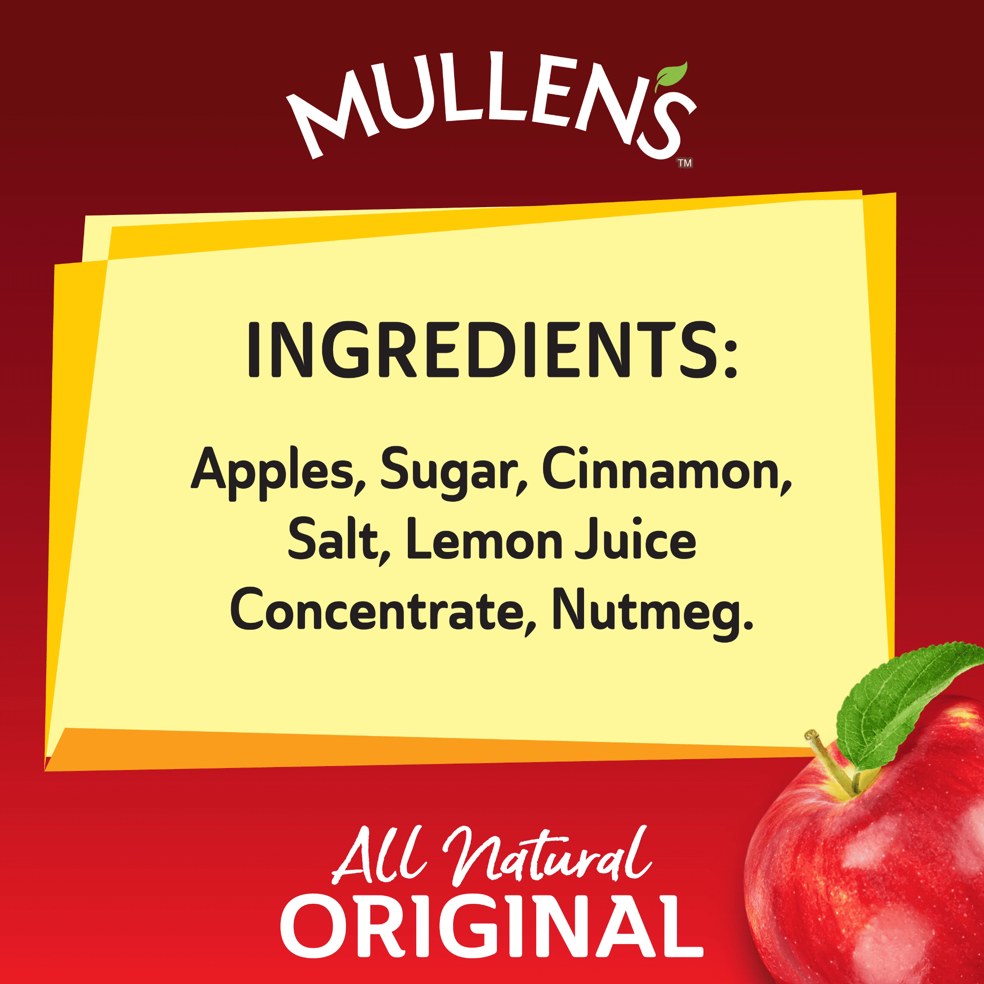 (4 pack) Mullen's Thick & Chunky Original Applesauce, 24 oz Jar