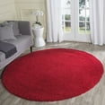 thumbnail image 3 of SAFAVIEH Laguna Neven Plush Solid Shag Area Rug, Red, 6'7" x 6'7" Round, 3 of 11