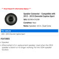 thumbnail image 2 of Speaker Connector - Compatible with 2012 - 2015 Chevy Captiva Sport 2013 2014, 2 of 3