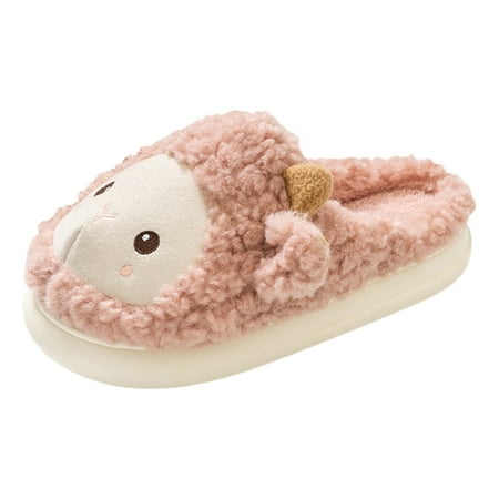 

QYZEU Womens Fall Boots Knee High Womens Cute Slippers Womens Slippers Indoor Home Lightweight Winter Cute Cartoon Animal Sheep Warm Cotton Slippers