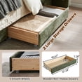 thumbnail image 6 of King Size Bed Frame Upholstered Platform Bed with Two Large Storage Drawers, Linen Fabric, Wooden Slat Support, Mattress Foundation, No Box Spring Needed, Noise-Free, Easy Assembly, Turtle, 6 of 9