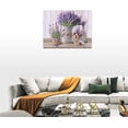 thumbnail image 5 of Lavender Wall Art Country Floral Canvas Prints Painting Rustic Purple Flower Pictures Framed Artwork Home Decor for Bathroom Dining Living Room 16"x12", 5 of 6