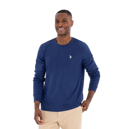 U.S. Polo Assn. Men's Cotton Crewneck Tee with Long Sleeves, Sizes S-XL