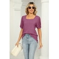 thumbnail image 4 of SIEANE 2023 Women’s Tops Casual Puff Short-Sleeve Basic Tunic Tee Square Neck T Shirts Loose Fit, 4 of 5
