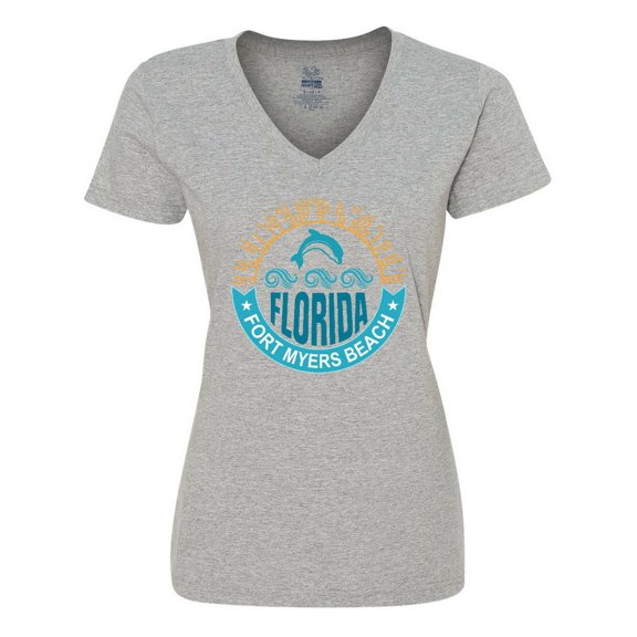 Inktastic Fort Myers Beach Florida Vacation Women's V-Neck T-Shirt