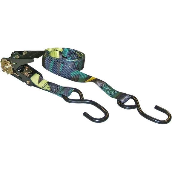 Erickson 01419 Camouflage 1" x 10' Ratcheting Tie-Down Strap, 900 lb Load Capacity, Pack of 4
