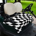 thumbnail image 2 of Golf Cart Seat Covers for 2 Seater,Black and White Checkered Microfiber Cart Seat Towel Blanket,Modern Irregular Geometric Absorbent Breathable Non Slip Bench Seats Protector for Golf Course 51"x31", 2 of 9