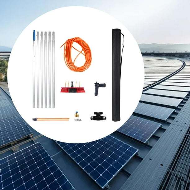 Limpiador de ventanas para exteriores,Limpiador de paneles,Poste extensible,Máquina de limpieza de paneles para generación distribuida de energía 9m