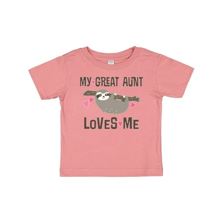 

Inktastic My Great Aunt Loves Me Sloth Gift Baby Girl T-Shirt