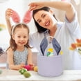 thumbnail image 4 of Striped Bunny Ear Easter Basket, 9x7.5in Personalizable Fabric Tote for Egg Hunts, Gifts & Holiday Decor, 4 of 5