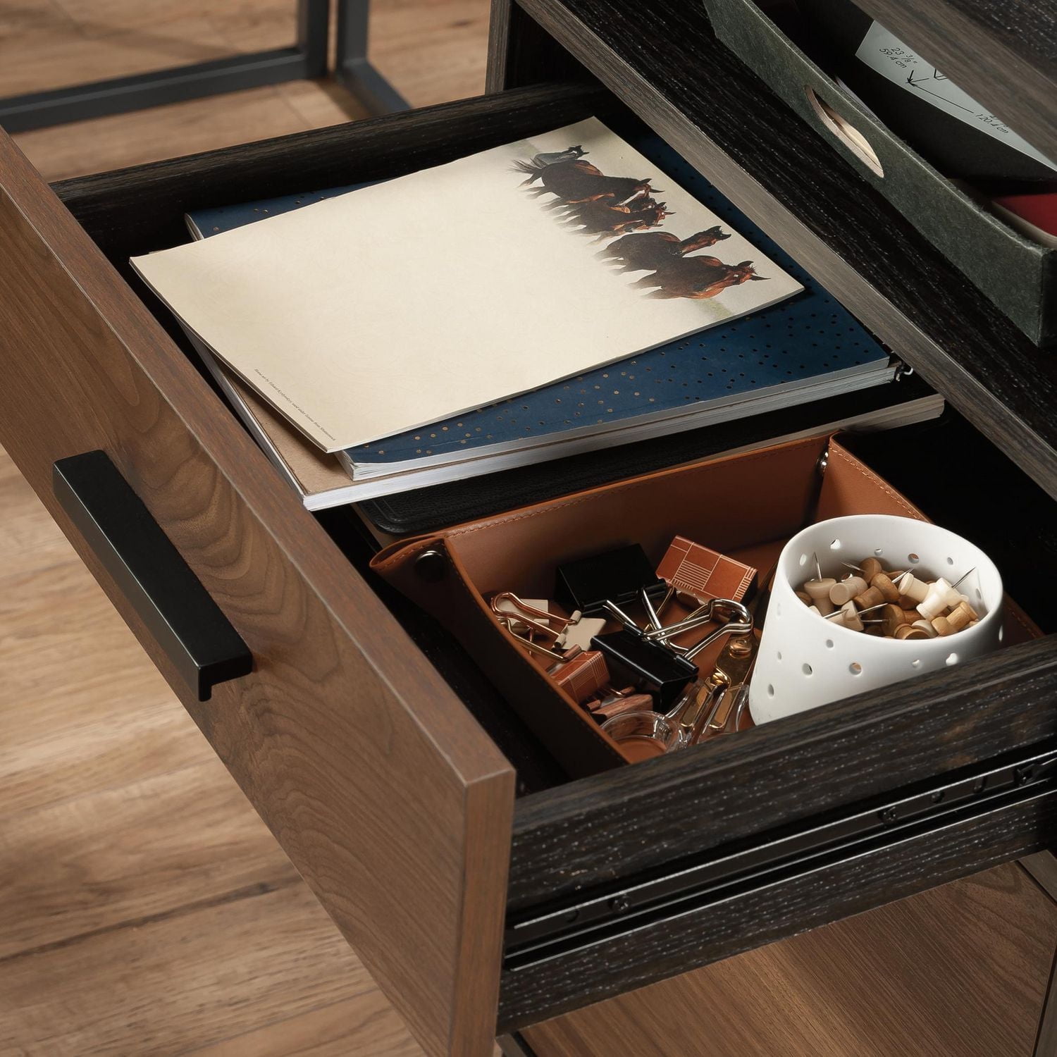 Sauder Canton Lane L-Desk, Brew Oak, 431209