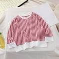 thumbnail image 2 of vdgthytj Toddler Baby Tops Boys Girls Striped Round Neck Long Sleeve Shirt Casual Spring Fall Pullover Blouses, 2 of 9