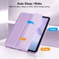 thumbnail image 4 of Fintie Slim Case for iPad (A16) 11th Generation 11 Inch (2025), iPad 10th Generation 10.9 Inch (2022) - Glittering Sparkly Protective Cover with Shiny Clear Back Shell w/ Pencil Holder, Woven Lilac, 4 of 10