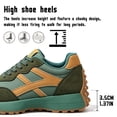 thumbnail image 4 of Knivor Lace Up Retro Fashion Sneakers for Women Color Block Low Top Casual Sneakers Non Slip Platform Sole Lightweight Flat Everyday Casual Shoes, 4 of 9