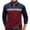 Wine, variant on Men's Contrast Color Slim Long Sleeve Shirt Zipper Standing Neck Casual Sports Home T-shirt Top Blouse