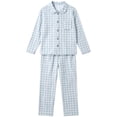 thumbnail image 5 of MKOSPLRT Plaid Pajamas Sets 3-16 Years Long Sleeve Button Down 2 Pieces Nightwear Shirt Pjs Bottoms Soft Lounge Set Sleepwear with Pocket, 5 of 7