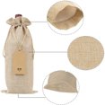 thumbnail image 4 of 12 Burlap Wine Bags with Drawstring, Reusable Wine Bags for Party Supplies, 4 of 5