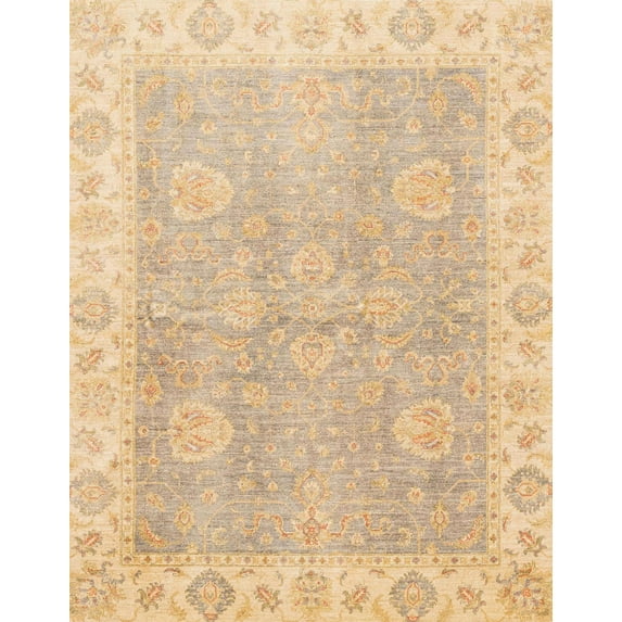 Ahgly Company Indoor Rectangle Abstract Yellow Oriental Area Rugs, 7' x 9'