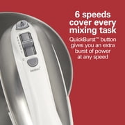 Hamilton Beach Classic Stand and Hand Mixer Combo for Kitchen, 4 Quart, 6 Speeds with Quick Burst, White