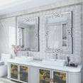 thumbnail image 3 of LUVODI Crushed Diamond Wall Mirror 39x28 inch Decorative Glass Silver Bathroom Vanity Mirrors Square, 3 of 8