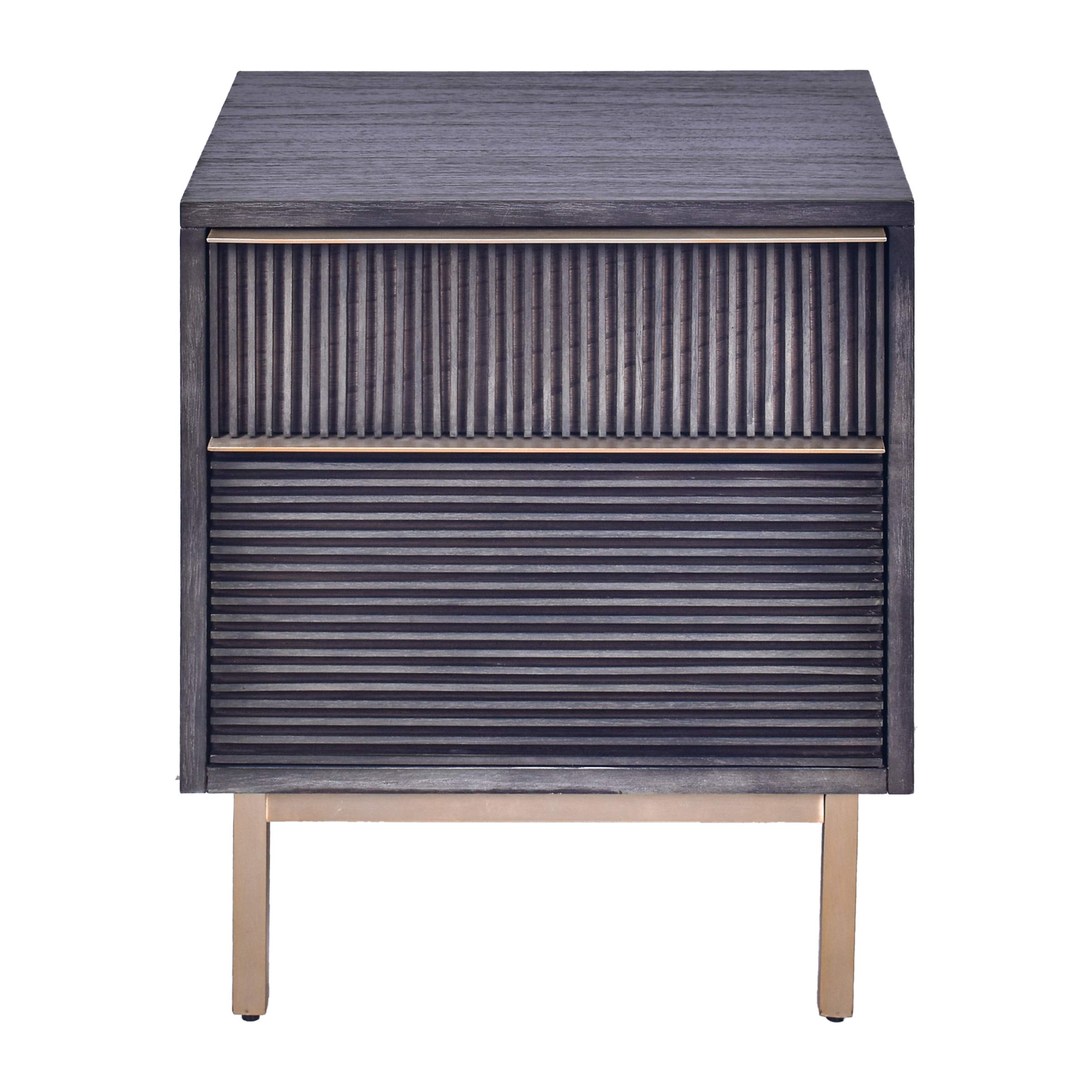 Hopper Studio Avant 2 Drawer Nightstand - Antique Black - Stylish Storage