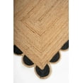 thumbnail image 3 of Handwoven Natural Jute with Black Scalloped Rugs , Home Décor Jute Carpet 2 x 2 Feet ( 60 cm x 60 cm )Square, 3 of 3