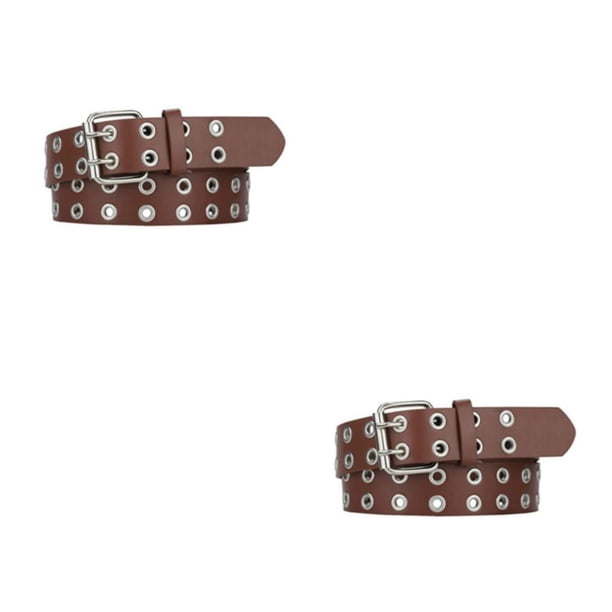Cinturilla vaquera Sonducket para mujer con cinturón de doble hebilla Punk Café 110cm 2piezas