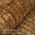 thumbnail image 4 of EVERGRACE Velvet Quilt Set Queen Size, Luxurious Soft Striped Channel Bedding Set, Lightweight Velvet Comforter for All Season, Oversized Bedspread Coverlet with 2 Matching Shams, Gold Yellow, 4 of 8