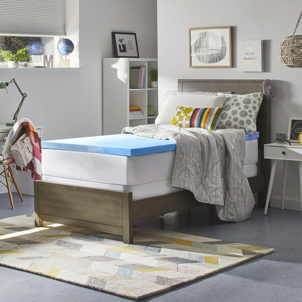 Comfort Revolution 2 Gel Infused Cooling Memory Foam Mattress Topper Twin Walmart Com