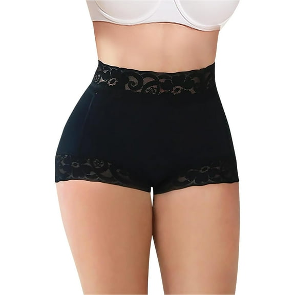 GILIGEGE Butt Lifting Panties for Women Womens Underwear Tummy Control Boyshorts Panties Butt Memory Strip Lace Body Shape Pants and Abdomen Tightening Four Tight Ties Women's Underwear Black M