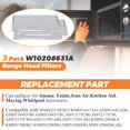 thumbnail image 4 of Filtro de grasa para microondas Beaquicy W10208631A para Whirlpool GE, 4 of 6