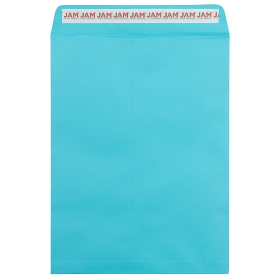 JAM Paper Blue 9 x 12 Open End Catalog Peel and Seal Envelopes, Bulk 250 Per Box