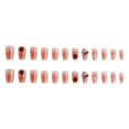 thumbnail image 4 of HLONK 24Pcs Gel Press on Nails  Gel French Long Fake Nails  Press on Tips With Glue  Rhinstone with Butterfly  NO.13, 4 of 7