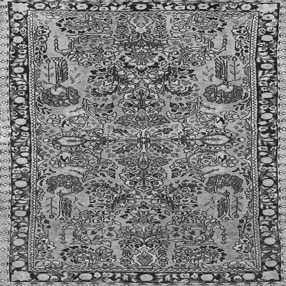 Ahgly Company Indoor Square Oriental Gray Traditional Area Rugs, 8' Square