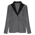 thumbnail image 4 of RXMEKW Slim Lapel Blazer for Women Long Sleeve Button Front Office Jacket for Work Solid Color, 4 of 8