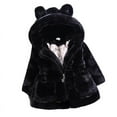 thumbnail image 1 of BabyKidsGirlsFluffyFauxFurHoodedParkaCoatWinterFleeceOutwear, 1 of 3