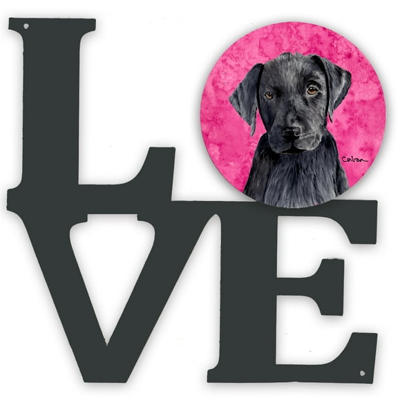 Carolines Treasures SC9136PKWALV Pink Labrador Metal Wall Artwork LOVE 12X12 multicolor
