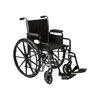 K2-Lite Wheelchair Fixed Arms Elevating Leg Rests 16"