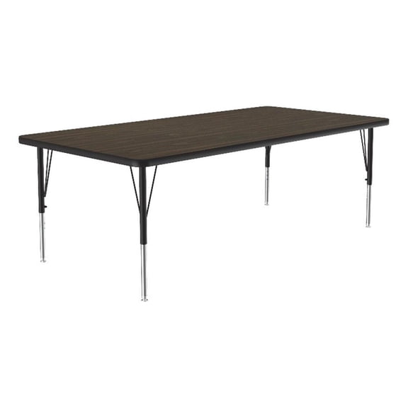 Correll Thermal Fused 60"x 36" Laminate Wood Activity Table in Walnut