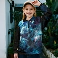 thumbnail image 2 of Uorisanigo Girls Half Zip Cropped Pullover Sweatshirt Oversized Sweatshirts Blue Galaxy Wolf Long Sleeve Athletic Tops Soft Quarter Zip Up Hoodie Jacket Pullover Tops, 2 of 6