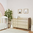 Little Seeds Shiloh Wide Convertible 6 Drawer Dresser, Natural and