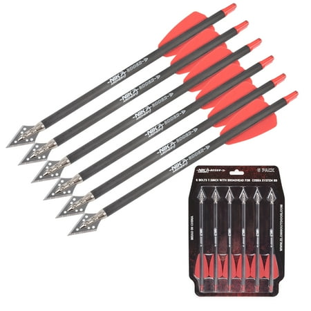 7.5 Crossbow Bolts Carbon Arrows with Broadheads for EK Cobra R9 Bow Hunting