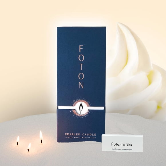 Candle Foton Pearled, 18 onzas, aroma a vainilla, no tóxico, 120 h