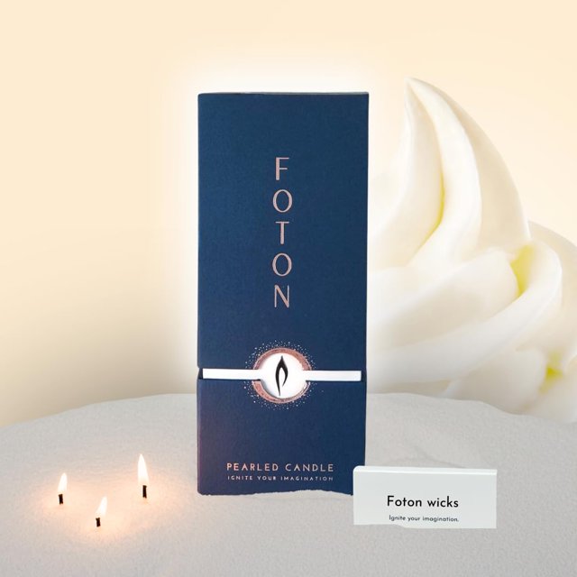 Candle Foton Pearled, 18 onzas, aroma a vainilla, no tóxico, 120 h