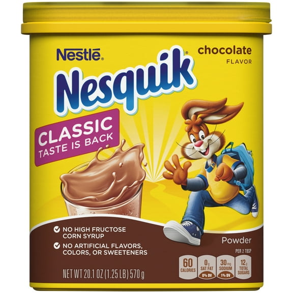 ( 2 Pack ) Nesquik Chocolate Flavor Powder Drink Mix Canister, 20.1 Ounce