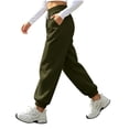 thumbnail image 5 of Womens Sweatpants Elastic High Rise Wide Leg Joggers Casual Sport Workout Trendy Active Pants with Pockets, 5 of 6