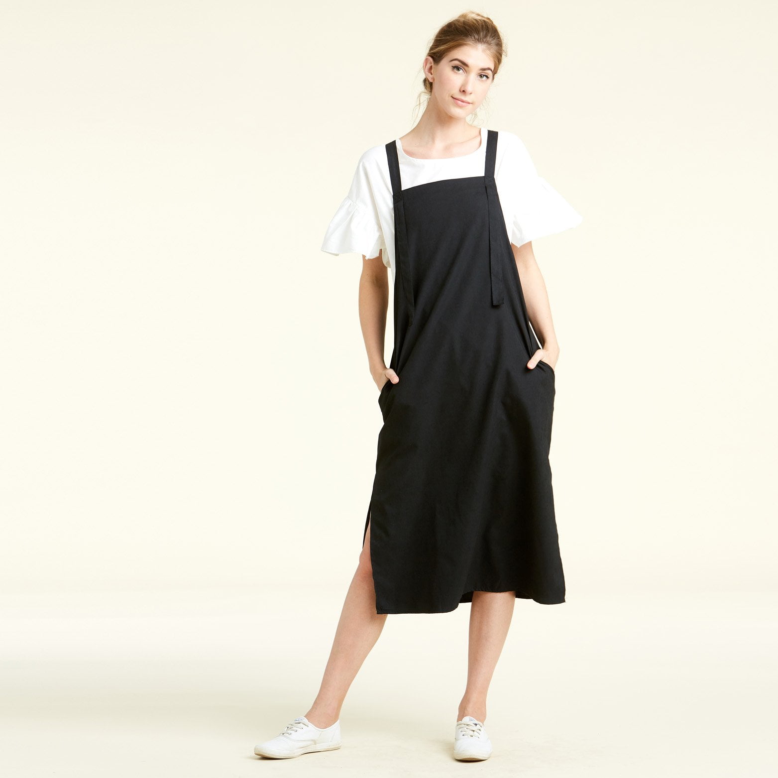 Midi Pinafore Dress - Walmart.com
