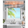 thumbnail image 2 of Modern Summer Seaside Sunset Sunrise Curtain Valances for Kitchen Windows,Rod Pocket Short Valance Ocean Beach Scenery Window Treatment for Living Room Bathroom Bedroom,60" x 18"-1 Panel, 2 of 9